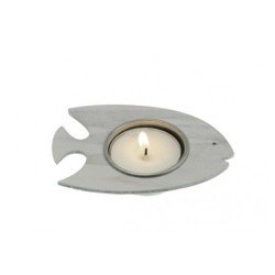 1 candeliere pesce in legno, sabbia, 10 cm x 7 cm