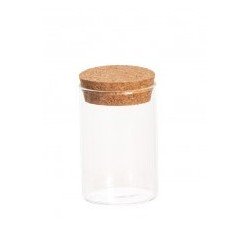Provetta trasparente, vetro, tappo in sughero, Ø 4,5cm x 6cm Ht