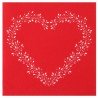 12 Tovaglioli cuore, 40x40cm, rosso