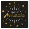 10 tovaglioli di compleanno scintillanti, scritte in oro nero