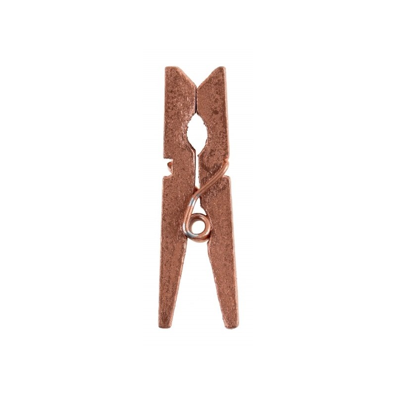 24 Kleine Klammer, Holz, 2,5 cm, Roségold