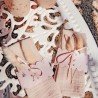 8 Ronds de serviette Boho blush et or 16cm x 4cm avec ruban satin blush