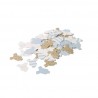 100 Body neonato coriandoli cielo, paillettes bianche e champagne 3cm