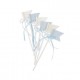 6 bandierine su luccio in velluto blu e bianco con fiocco