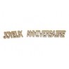 Decorazione da tavola in legno "Joyeux anniversaire"( buon compleanno)3D, 2 elementi 20 cm x 4 cm x 0,4 cm