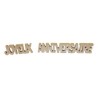 Tischdekoration "Joyeux Anniversaire" aus Holz, 3D, 2 Elemente 20 cm x 4 cm x 0,4 cm