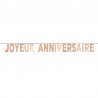 1 striscione in cartoncino rosa antico "Joyeux Anniversaire" ( Buon compleanno)13 x 13 x 250 cm