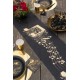 Goldscheiben-Tischläufer, schwarz, 30 cm x 5 Meter