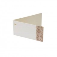 6 Etiquettes, marque-place uni bord pailletée rosa gold