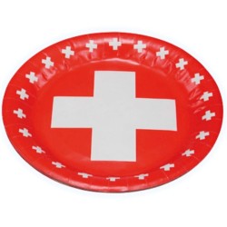 8 Teller mit Schweizerkreuz Ø 23cm