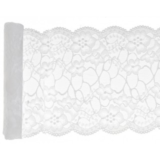 Chemin de table dentelle prenium, blanc, 18cm x 3m