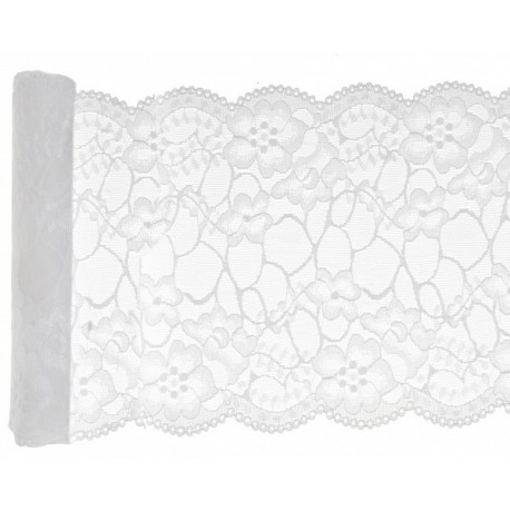 Chemin de table dentelle prenium, blanc, 18cm x 3m