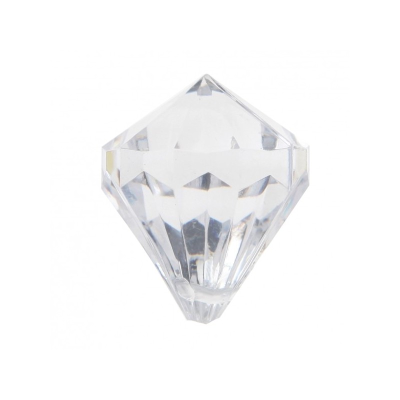 6 Perles Pampille diamant, percées, 2,2 x 2.8 cm