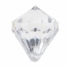 6 Perles Pampille diamant, percées, 2,2 x 2.8 cm