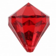 6 Perles Pampille diamant, rouge percées, 2,2 x 2.8 cm