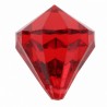 6 Perles Pampille diamant, rouge percées, 2,2 x 2.8 cm