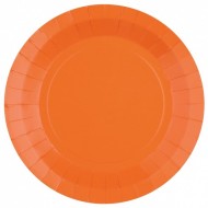 10 Assiettes Rainbow en fibres naturelles, Ø 22,5cm, Orange