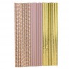 22 cannucce di cartone rosa e oro 19,5 cm