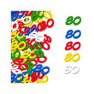 Confettis de table multicolore en papier 80 ans