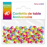 Confettis de table multicolore en papier 40 ans