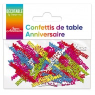 Confettis de table multicolore en papier "Joyeux Anniversaire"
