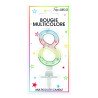 Candela numero 8 multicolore