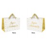 1 Sacchetto regalo medio "Joyeux Anniversaire" bianco - oro