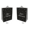1 Sacchetto regalo grande "Joyeux Anniversaire"( buon compleanno) nero-argento