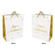 1 große weiß-goldene "Joyeux Anniversaire"-Geschenktüte