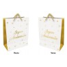 1 Sacchetto regalo grande "Joyeux Anniversaire" bianco - oro
