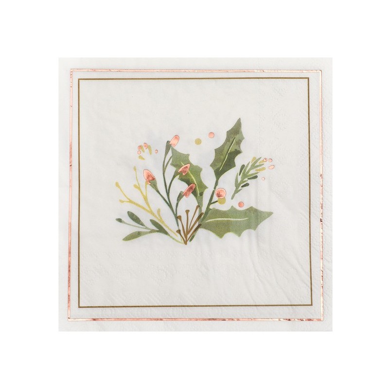 20 tovaglioli di carta, Holly, 3 veli, 16,5 x 16,5 cm
