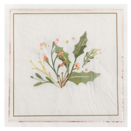 20 Papierservietten, Stechpalme, 3-lagig, 16,5 x 16,5 cm