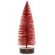 Sapin pailletée sur rondin en bois, rouge 4,5x16cm