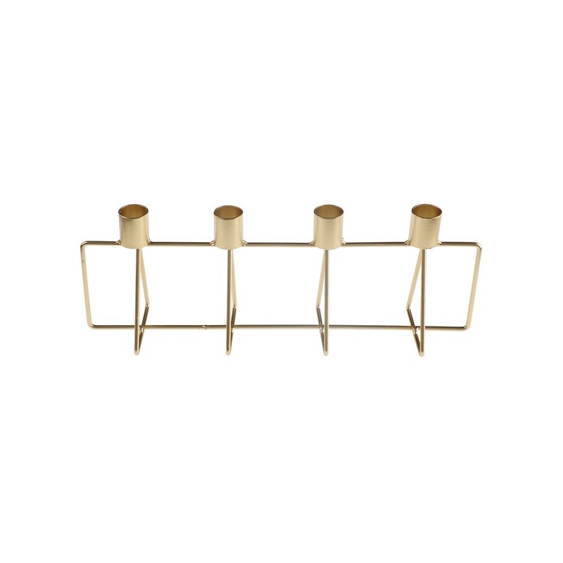 Porte-bougie pour 4 chandelles, métal, 33 x 8 x 11.5 cm
