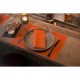 100 sets de table, Linnea uni, 30 x 40 cm, sun orange