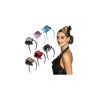 Serre tête mini chapeau paillettes 6 couleurs ass.