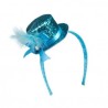 Serre tête mini chapeau paillettes 6 couleurs ass.