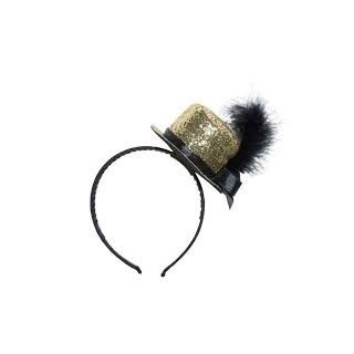 Serre tête mini chapeau paillettes 6 couleurs ass.