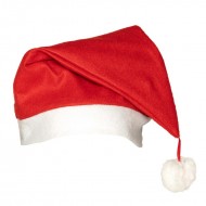 Bonnet de Noël rouge avec pompon blanc