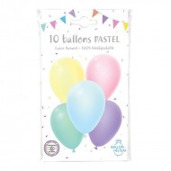 10 Ballons latex PASTEL 30 cm 