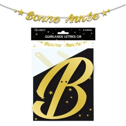 Gold Bonne Année Letter Girlande. 4m