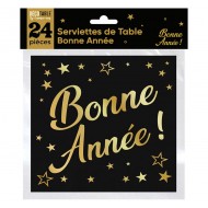 24 Servietten, Bonne Année, 3-fach gefaltet,