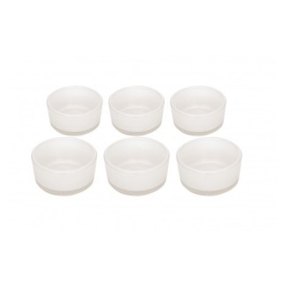 6 Bougeoirs  blanc perle Ø 4.8 X 2.2cm HT