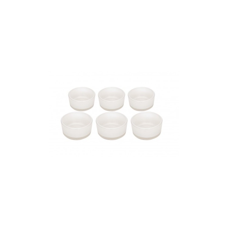 6 Bougeoirs  blanc perle Ø 4.8 X 2.2cm HT
