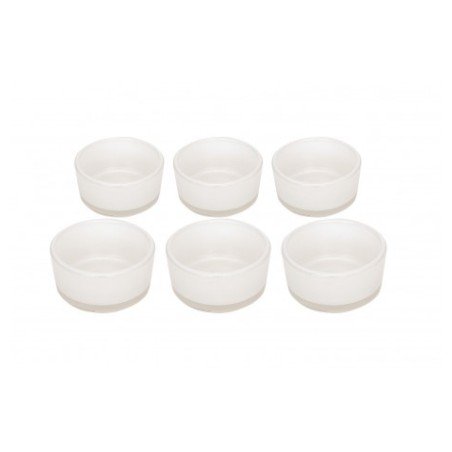 6 Bougeoirs  blanc perle Ø 4.8 X 2.2cm HT