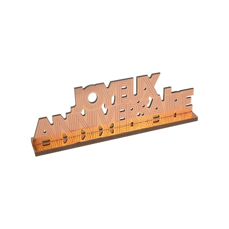 Buchstaben Joyeux Anniversaire Roségold 27 x 4 x 9 cm