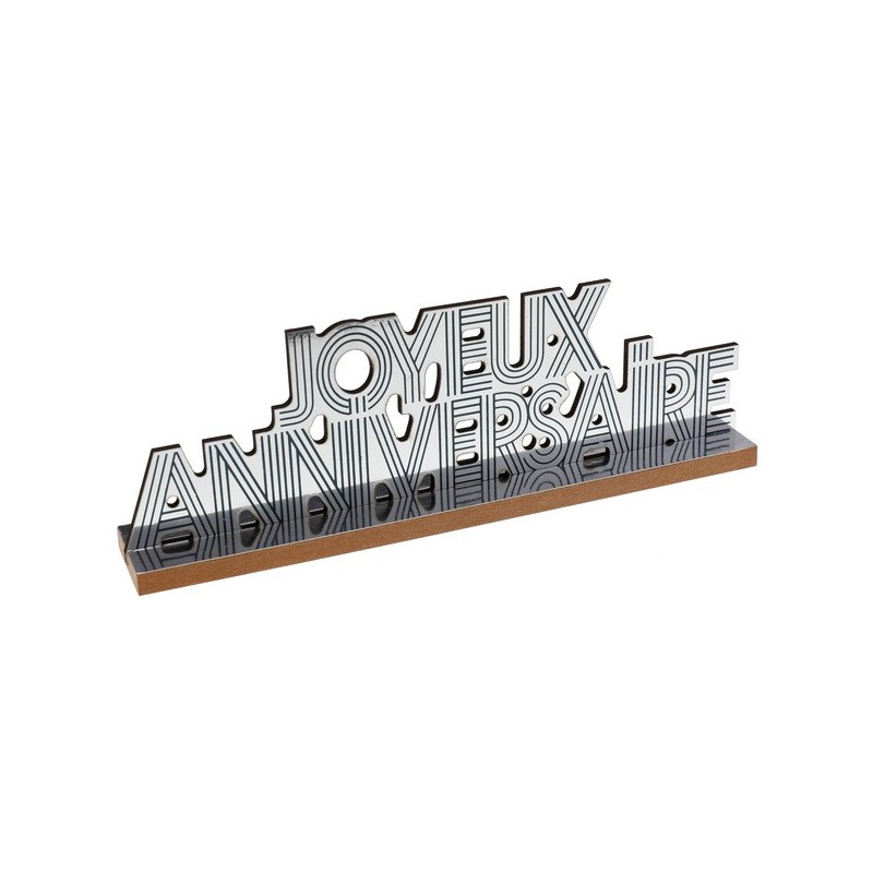 Buchstaben Joyeux Anniversaire blaue Ente 27 x 4 x 9 cm