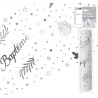 Runner da tavola "Baptême" 28 cm x 5 metri, organza metallizzata argento