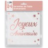 24 tovaglioli, Joyeux Anniversaire, 3 veli, 33 x33 cm , rosa antico