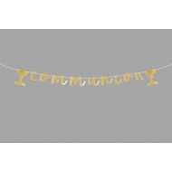 Buchstabengirlande "Communion" 2m, Golden